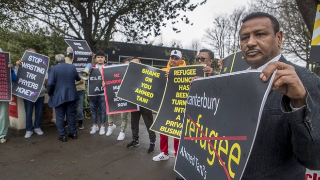 Christchurch Ethiopian Association chairman Haileslassie Berhe was amongst protesters.JOHN KIRK-ANDERSON/STUFF